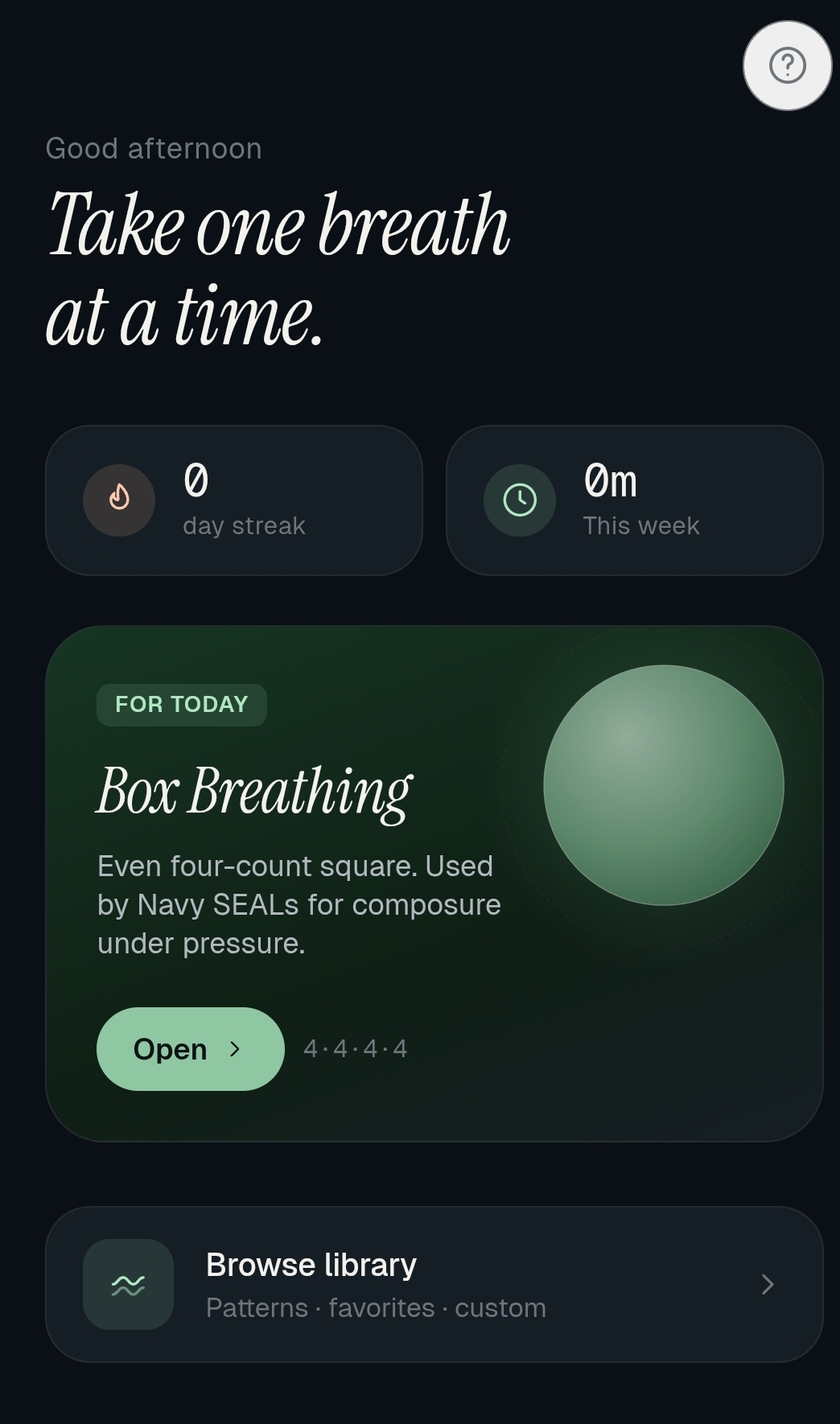 Home — Take one breath at a time